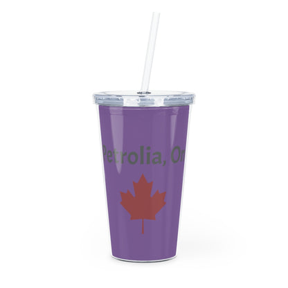 Plastic Tumbler with Straw