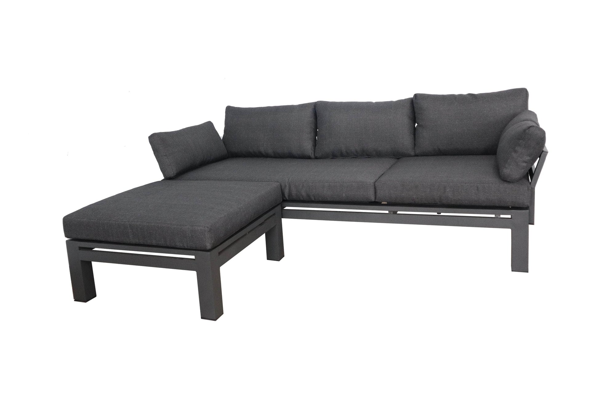 CIEUX Sectional Bordeaux Outdoor Patio Aluminum Metal Reversible Sectional with Adjustable Seat in Grey