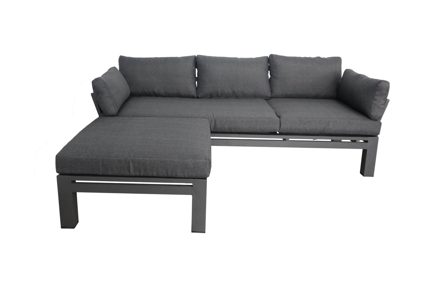 CIEUX Sectional Bordeaux Outdoor Patio Aluminum Metal Reversible Sectional with Adjustable Seat in Grey