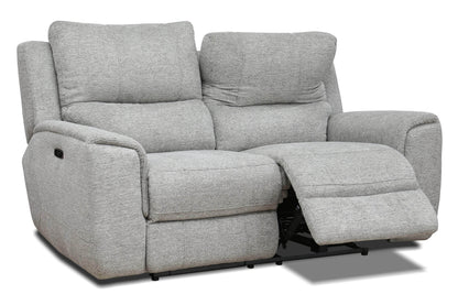 Levoluxe Loveseat Sentinel 65" Power Reclining Loveseat with Power Headrest in Tweed Ash Fabric