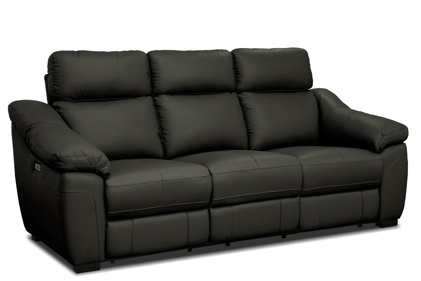 Levoluxe Sofa Maverick 86.2" Power Reclining Sofa with Power Headrest in Dark Chocolate Leather Match