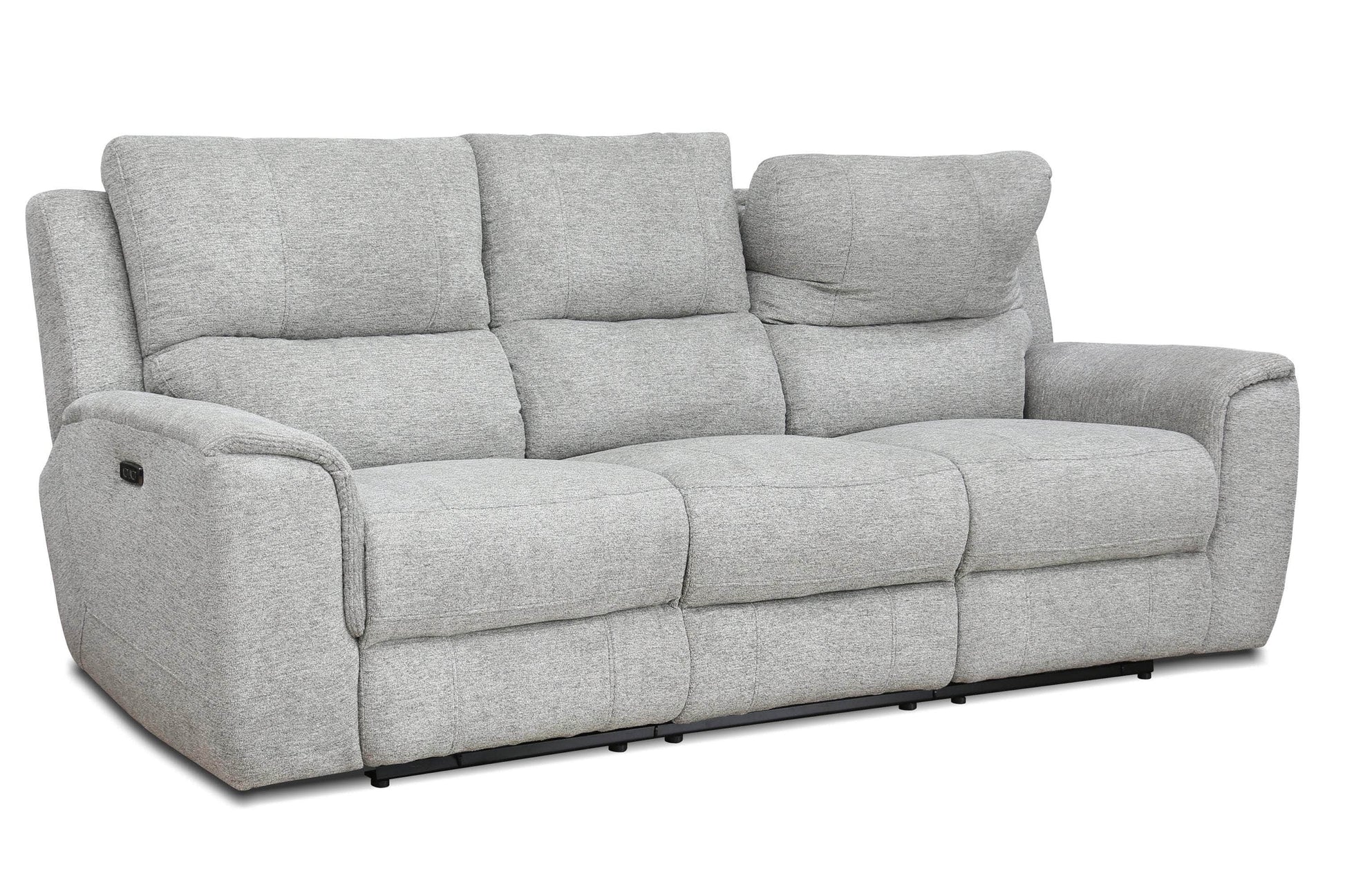 Levoluxe Sofa Sentinel 87.8" Power Reclining Sofa with Power Headrest in Tweed Ash Fabric