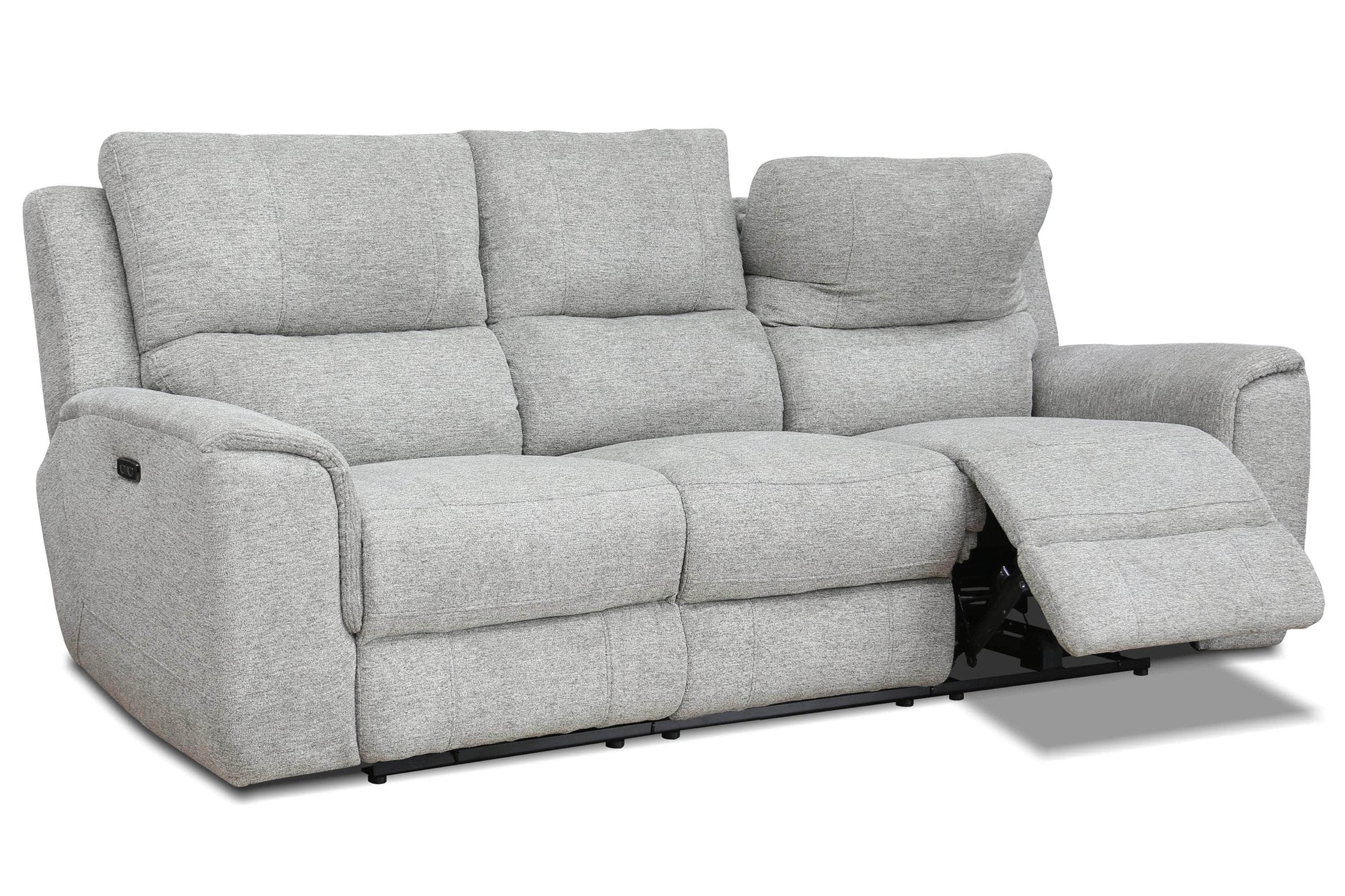 Levoluxe Sofa Sentinel 87.8" Power Reclining Sofa with Power Headrest in Tweed Ash Fabric