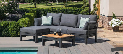 Cieux Sectional Bordeaux Outdoor Patio Aluminum Metal Reversible Sectional with Adjustable Seat in Grey