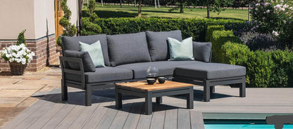 Cieux Sectional Bordeaux Outdoor Patio Aluminum Metal Reversible Sectional with Adjustable Seat in Grey