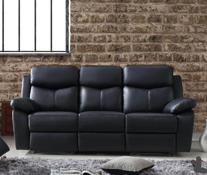 Levoluxe Black Aveon 83" Pillow Top Arm Reclining Sofa in Leather Match - Available in 2 Colours