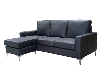 Review Sectional Del Mar 78.74" Wide Faux Leather Sectional Sofa with Reversible Chaise - Available in 2 Colours