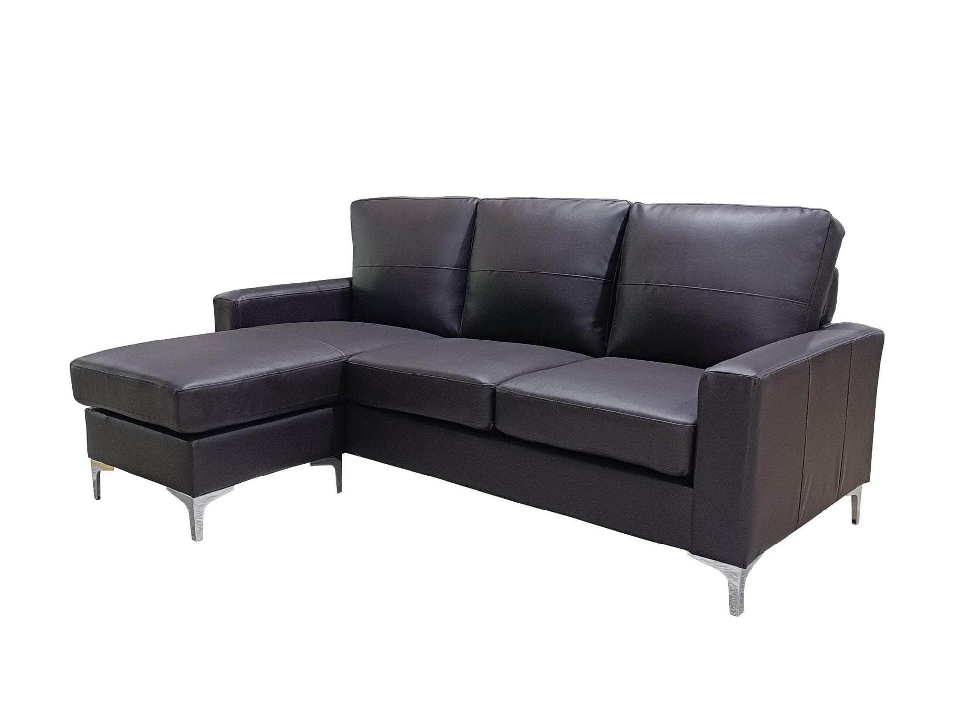 Review Sectional Del Mar 78.74" Wide Faux Leather Sectional Sofa with Reversible Chaise - Available in 2 Colours