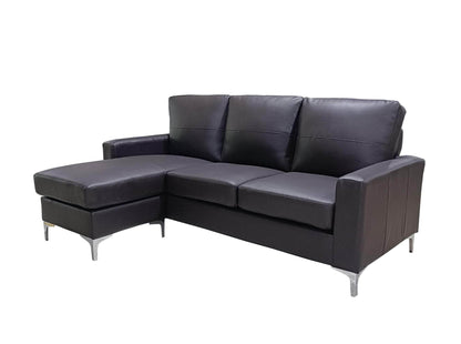 Review Sectional Del Mar 78.74" Wide Faux Leather Sectional Sofa with Reversible Chaise - Available in 2 Colours