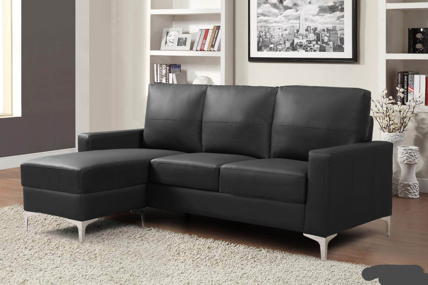 Review Sectional Del Mar 78.74" Wide Faux Leather Sectional Sofa with Reversible Chaise - Available in 2 Colours