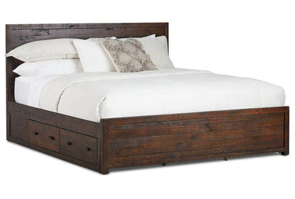 Rustic Classics Whistler Reclaimed Wood Platform Bed with 4 Storage Drawers in Brown – Available in 2 Sizes