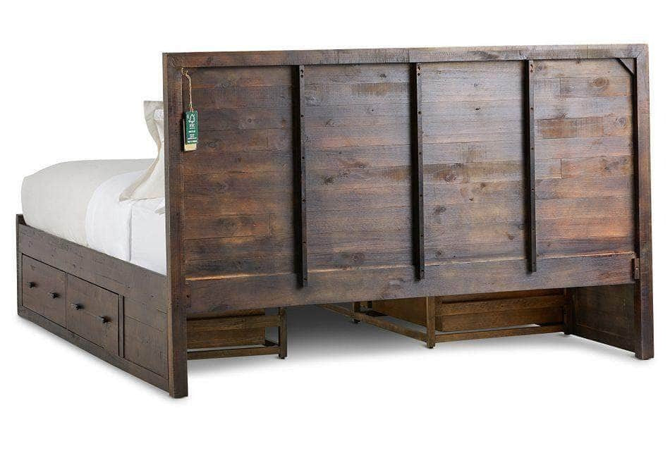 Rustic Classics Whistler Reclaimed Wood Platform Bed with 4 Storage Drawers in Brown – Available in 2 Sizes