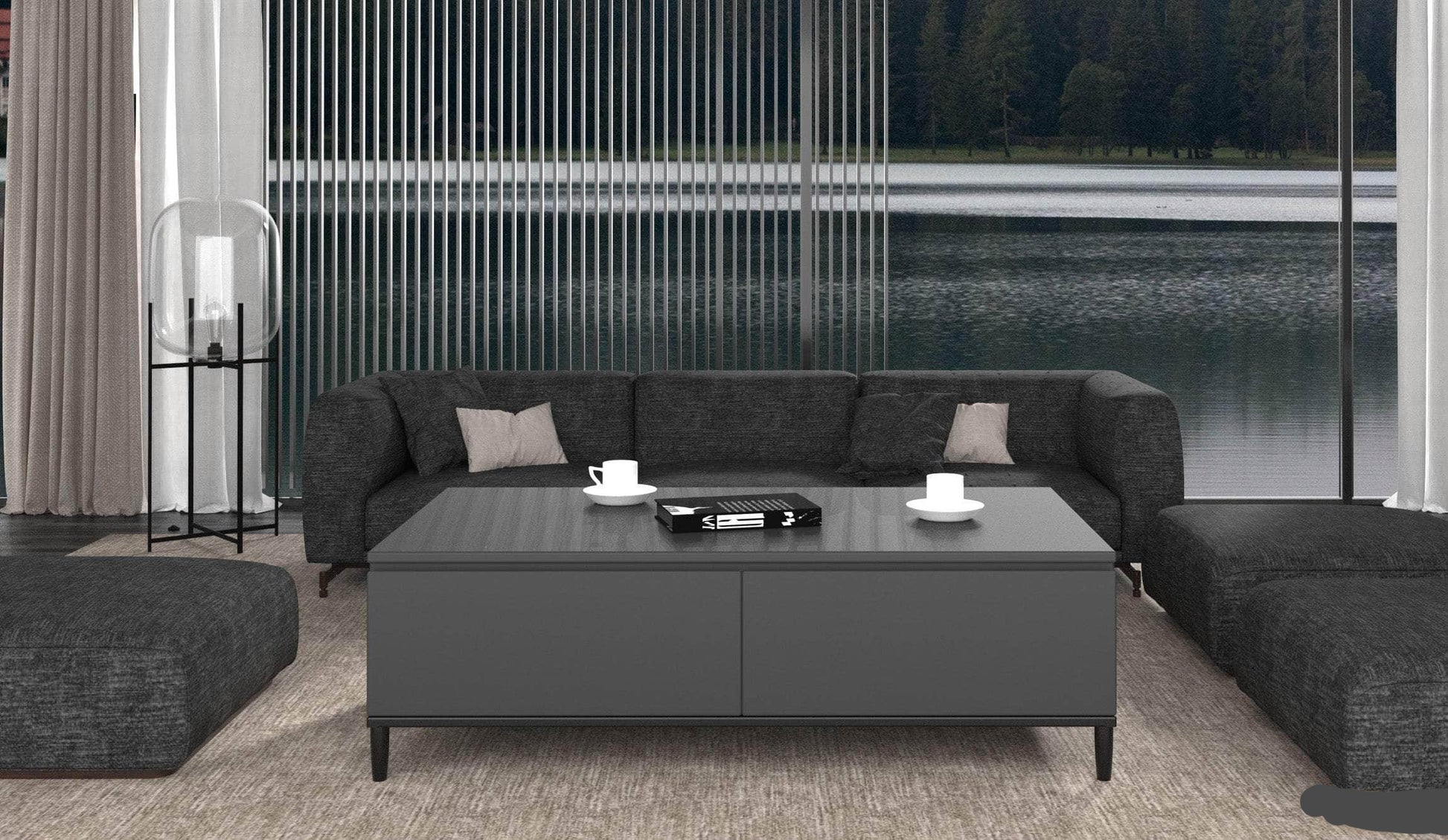 True Contemporary Edwin Grey Coffee Table