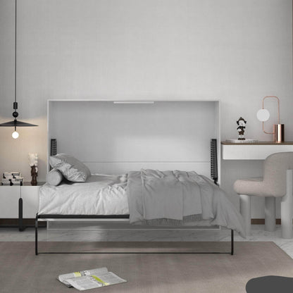 True Contemporary Heidi White Horizontal Murphy Wall Pull Down Bed - Available in 3 Sizes