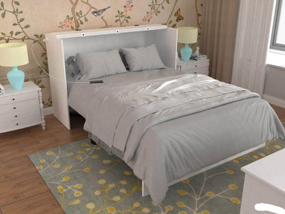 True Contemporary Testing Bookcase - Hyde White Murphy Cabinet Bed with Gel Memory Foam Mattress - Available in 4 Sizes