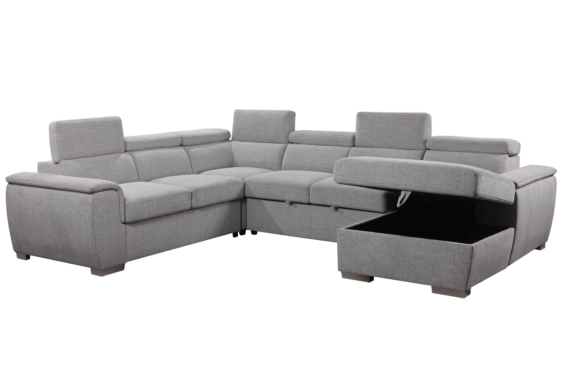 Urban Cali Bel Air Large Sleeper Sectional Sofa Bed with Storage Chaise