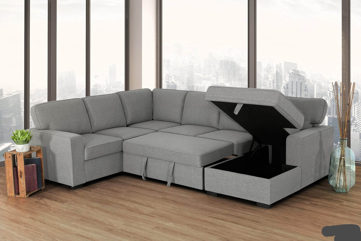 Urban Cali Sectional Sofa Right Facing Chaise Santa Cruz Large Sleeper Sectional Sofa Bed with Storage Chaise