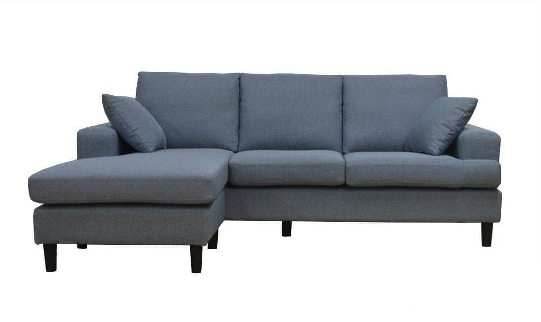 Urban Cali Sophia Sectional Sofa with Reversible Chaise in Grey Linen