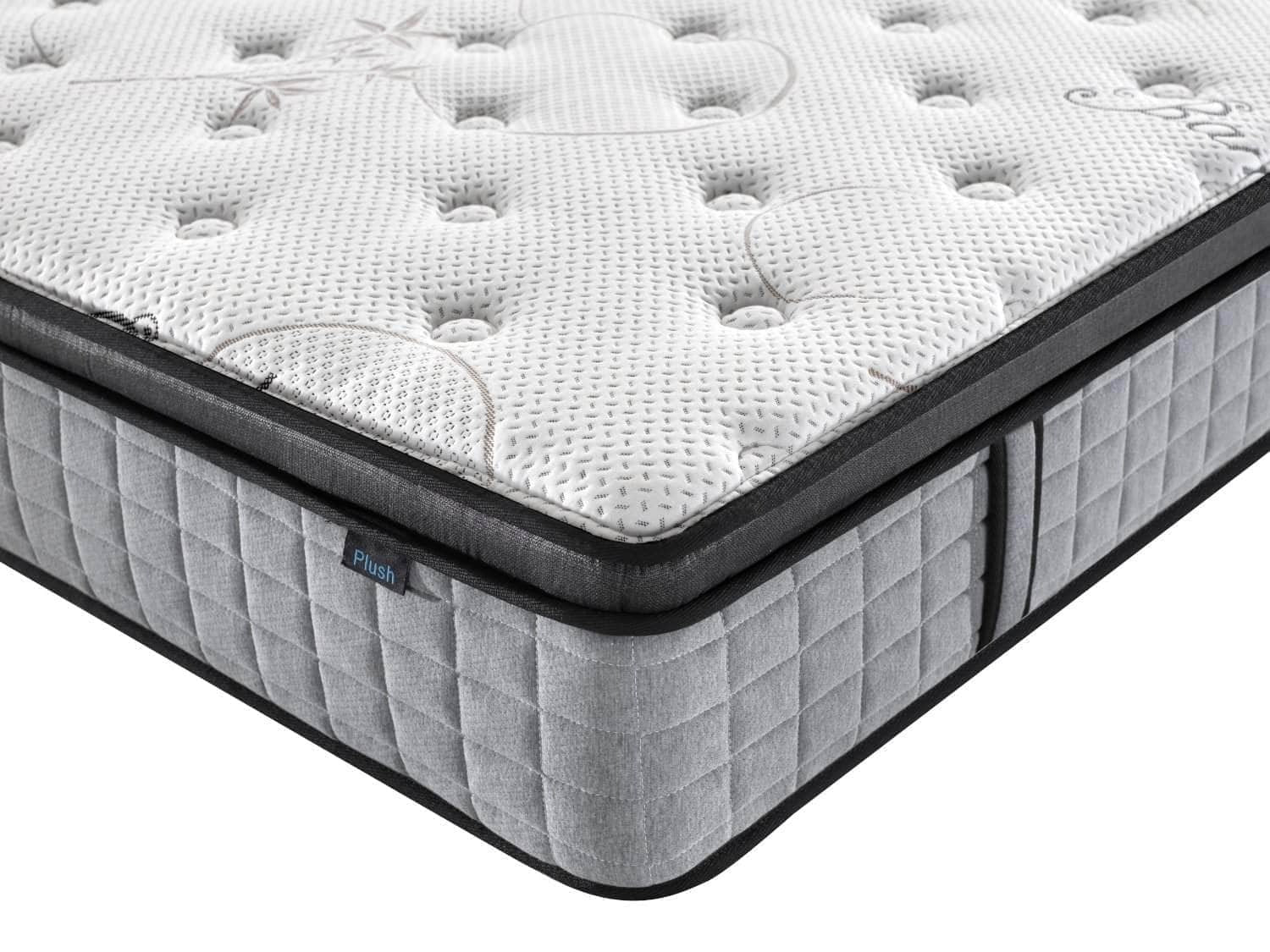 Rest Therapy Mattress 12 Inch Bliss Bamboo Plush Pocket Coil Mattress with Gel Memory Foam - Available in 2 Sizes