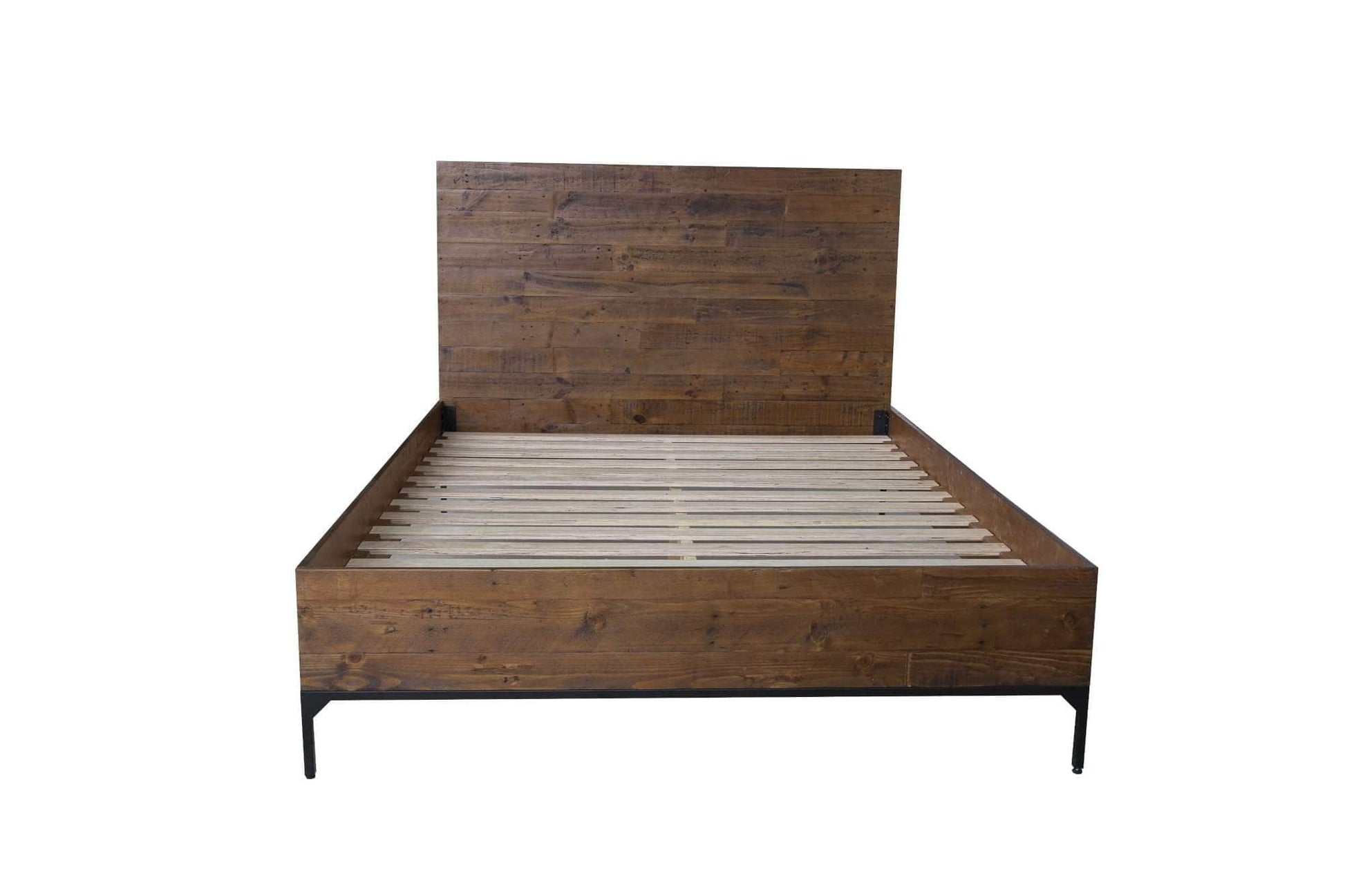 Rustic Classics Bed Blackcomb Reclaimed Wood and Metal Platform Bed in Coffee Bean - Available in 2 Sizes