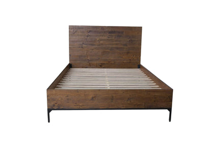 Rustic Classics Bed Blackcomb Reclaimed Wood and Metal Platform Bed in Coffee Bean - Available in 2 Sizes