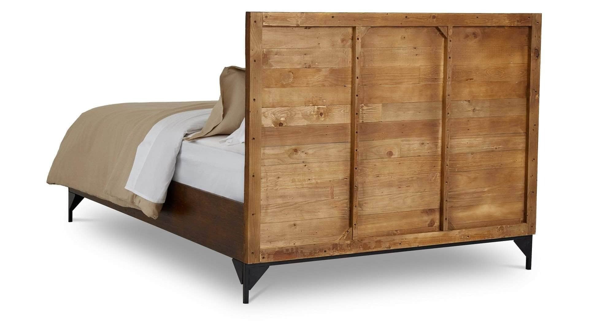 Rustic Classics Bed Blackcomb Reclaimed Wood and Metal Platform Bed in Coffee Bean - Available in 2 Sizes