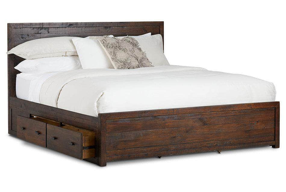 Rustic Classics Bed King Whistler Reclaimed Wood Platform Bed with 4 Storage Drawers in Brown - Available in 2 Sizes