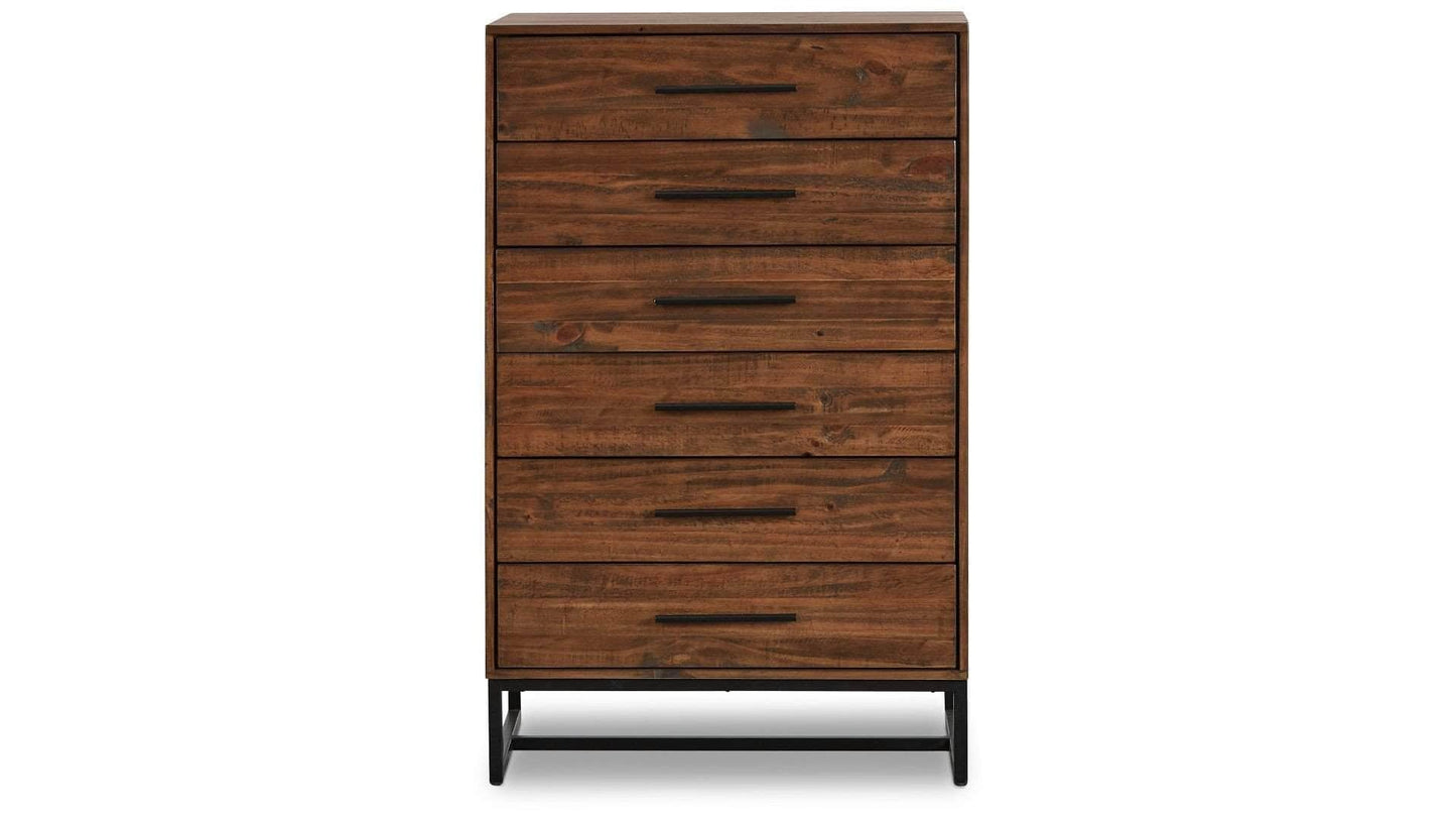 Rustic Classics Drawer Chest Blackcomb Reclaimed Wood and Metal 6 Drawer Chest in Coffee Bean