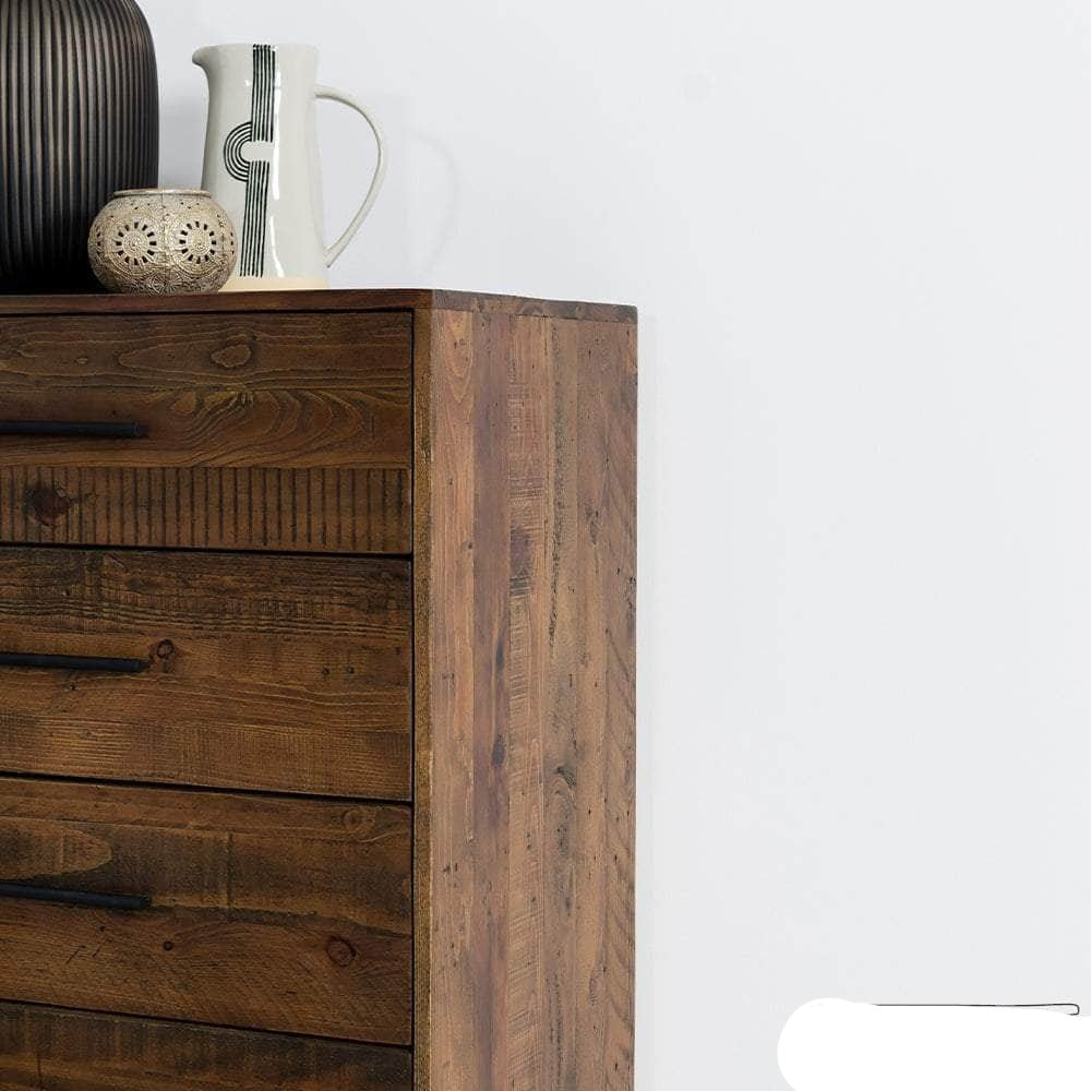 Rustic Classics Drawer Chest Blackcomb Reclaimed Wood and Metal 6 Drawer Chest in Coffee Bean