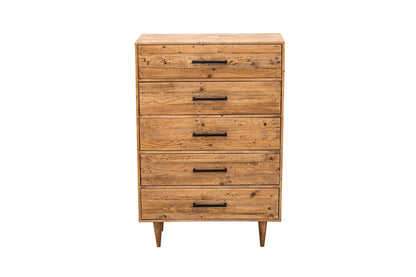 Rustic Classics Drawer Chest Cypress Reclaimed Wood 5 Drawer Chest in Spice