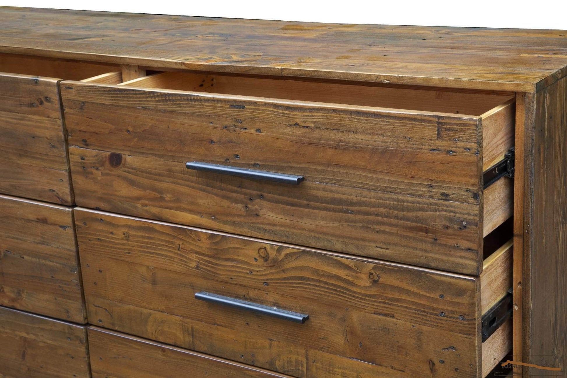 Rustic Classics Dresser Blackcomb Reclaimed Wood and Metal 6 Drawer Dresser in Coffee Bean