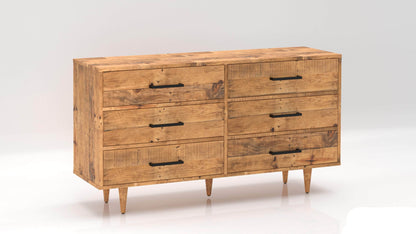 Rustic Classics Dresser Cypress Reclaimed Wood 6 Drawer Dresser in Spice