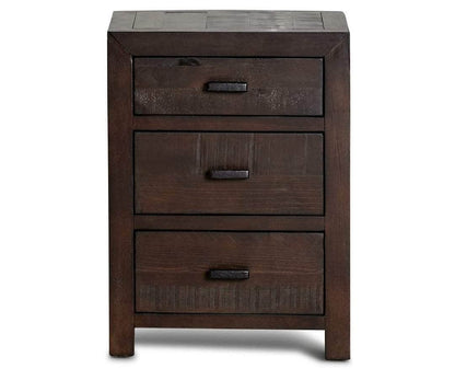 Rustic Classics Nightstand Whistler Reclaimed Wood 3 Drawer Nightstand in Brown