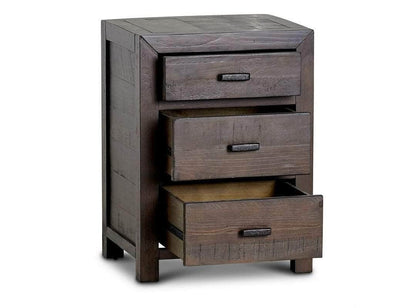 Rustic Classics Nightstand Whistler Reclaimed Wood 3 Drawer Nightstand in Brown