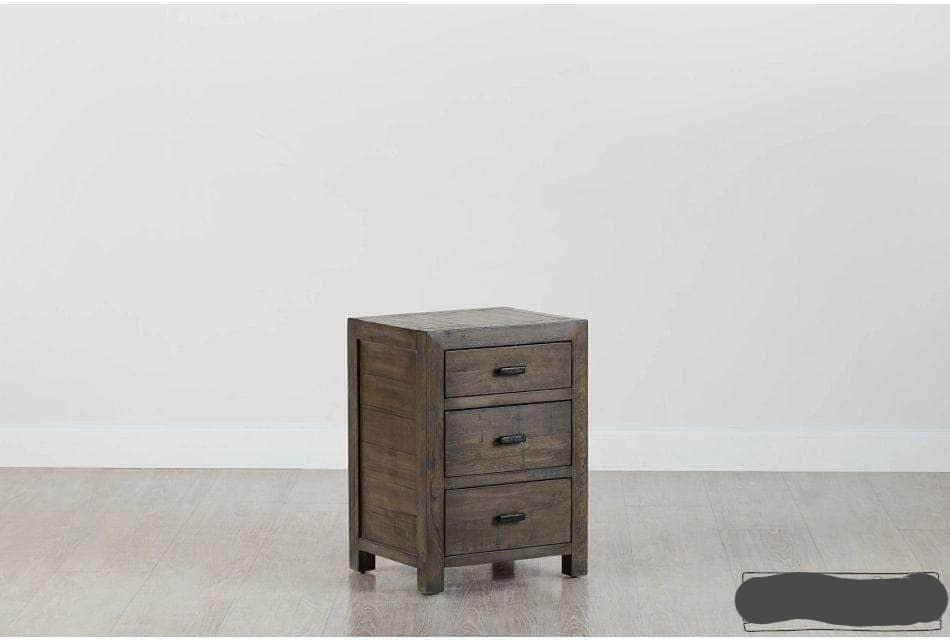 Rustic Classics Nightstand Whistler Reclaimed Wood 3 Drawer Nightstand in Grey