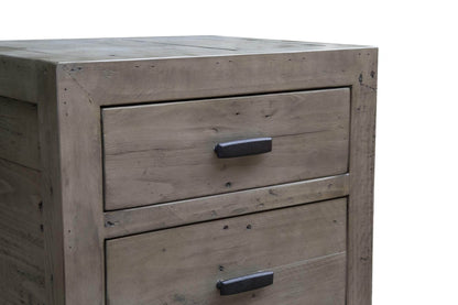 Rustic Classics Nightstand Whistler Reclaimed Wood 3 Drawer Nightstand in Grey