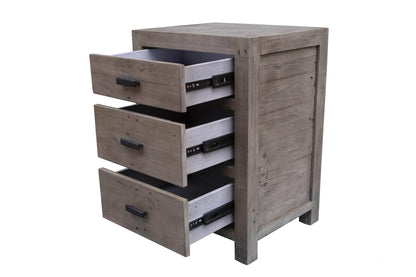 Rustic Classics Nightstand Whistler Reclaimed Wood 3 Drawer Nightstand in Grey