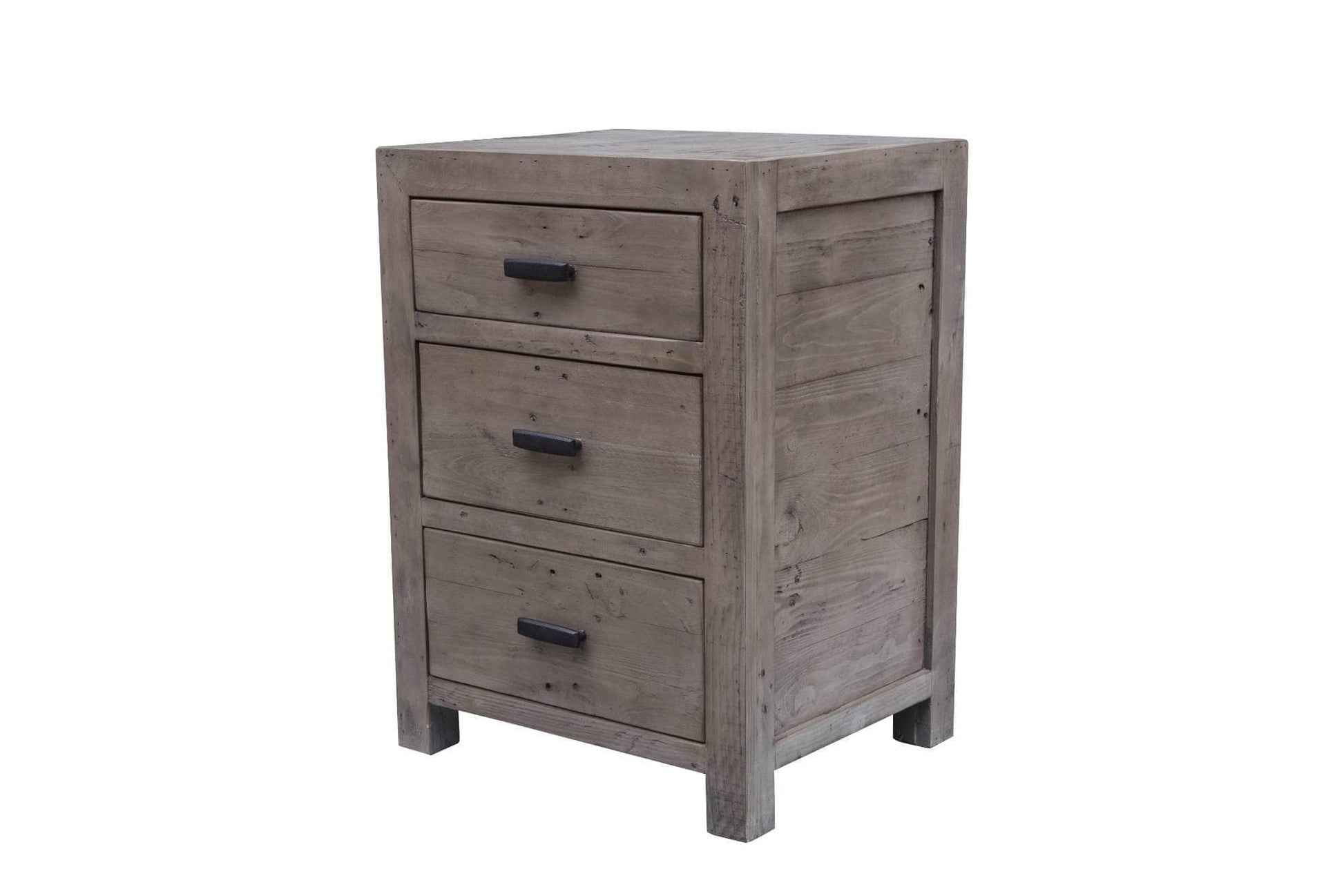 Rustic Classics Nightstand Whistler Reclaimed Wood 3 Drawer Nightstand in Grey