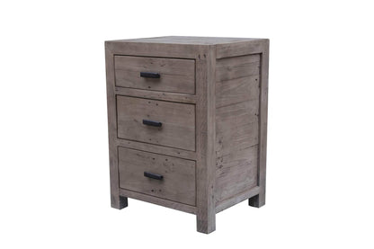 Rustic Classics Nightstand Whistler Reclaimed Wood 3 Drawer Nightstand in Grey