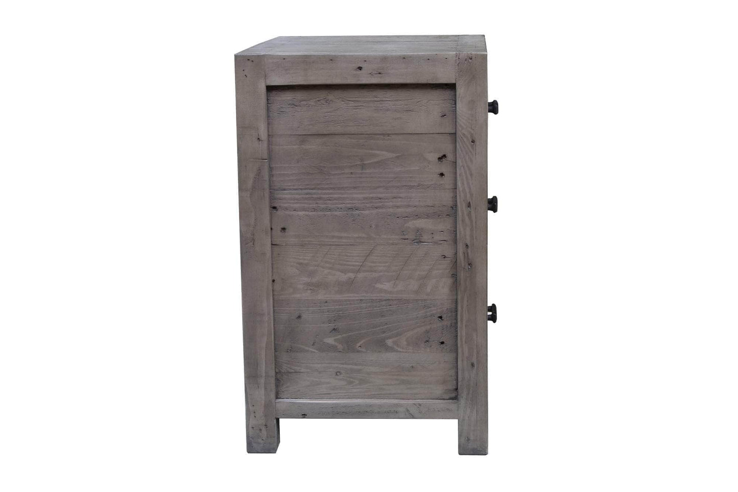 Rustic Classics Nightstand Whistler Reclaimed Wood 3 Drawer Nightstand in Grey