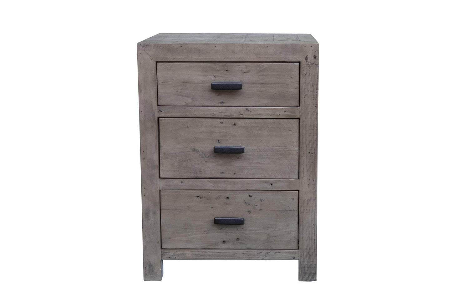 Rustic Classics Nightstand Whistler Reclaimed Wood 3 Drawer Nightstand in Grey