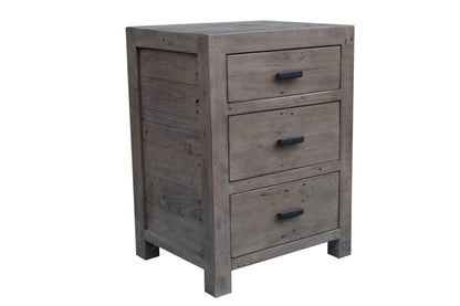 Rustic Classics Nightstand Whistler Reclaimed Wood 3 Drawer Nightstand in Grey