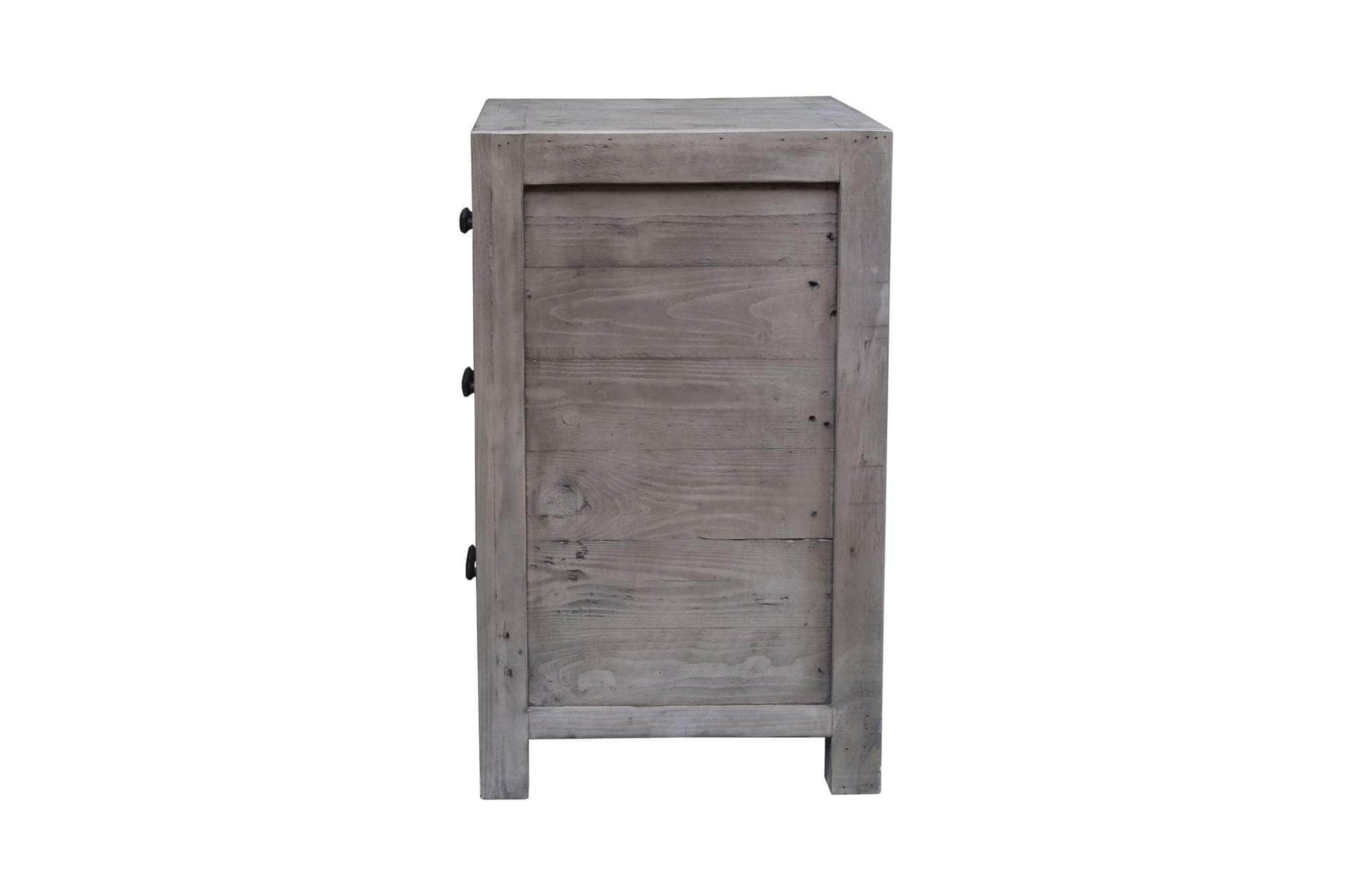 Rustic Classics Nightstand Whistler Reclaimed Wood 3 Drawer Nightstand in Grey