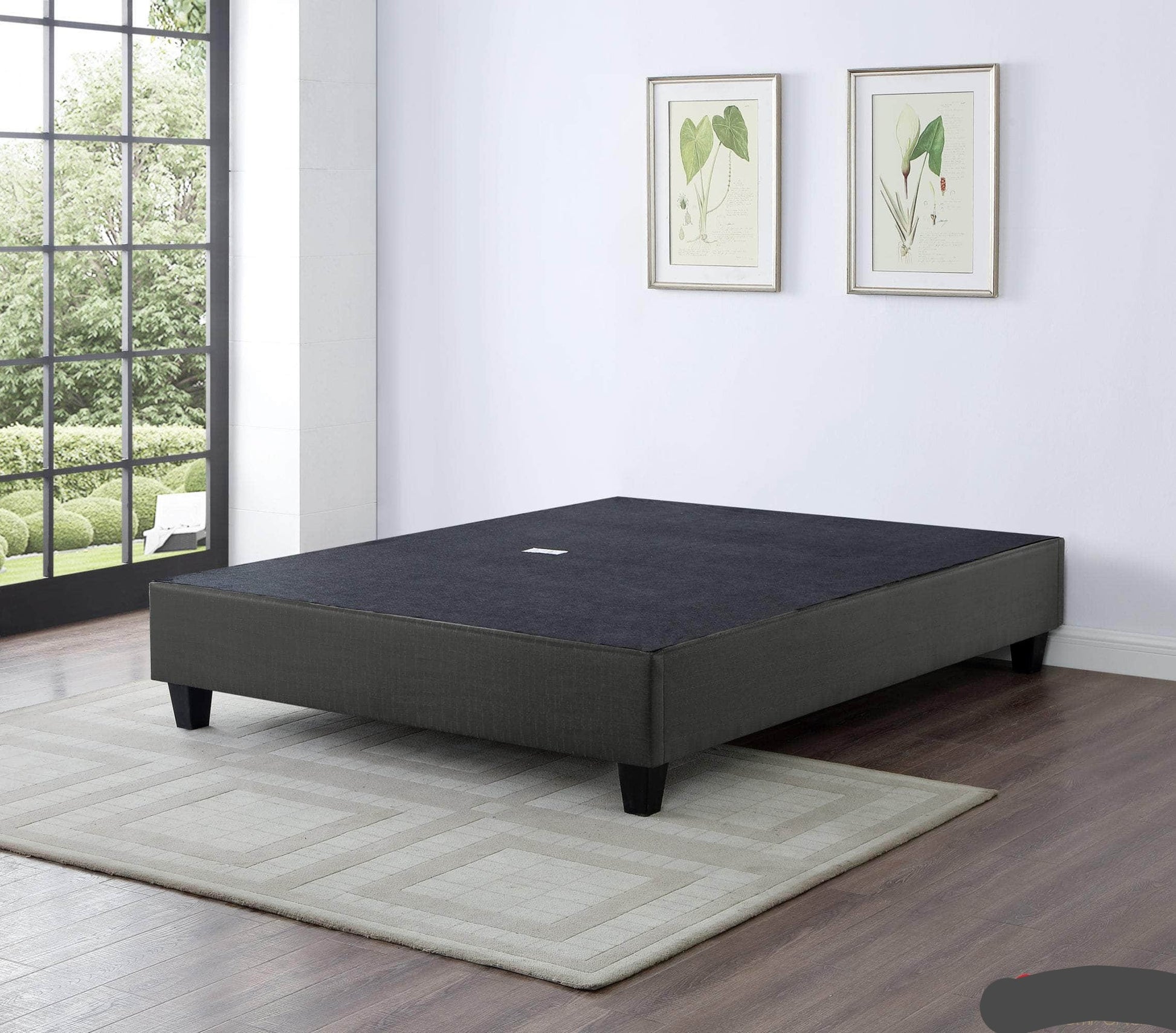 True Contemporary Bed EZ Base Foundation Dark Grey Platform Bed - Available in 4 Sizes