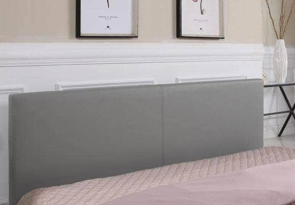 True Contemporary Bed Mirabel Grey Faux Leather Platform Bed - Available in 3 Sizes