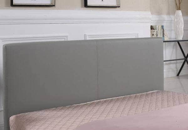 True Contemporary Bed Mirabel Grey Faux Leather Platform Bed - Available in 3 Sizes