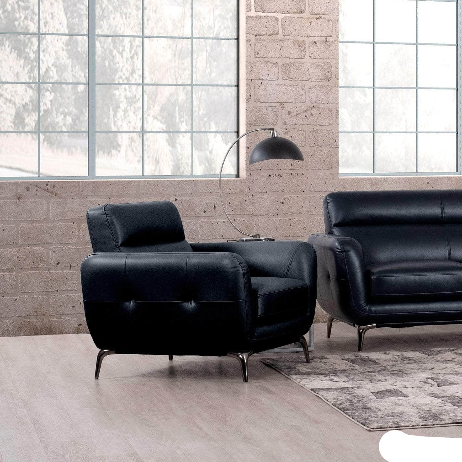 True Contemporary Chair William Tufted Faux Leather Chair - Available in 2 Colours