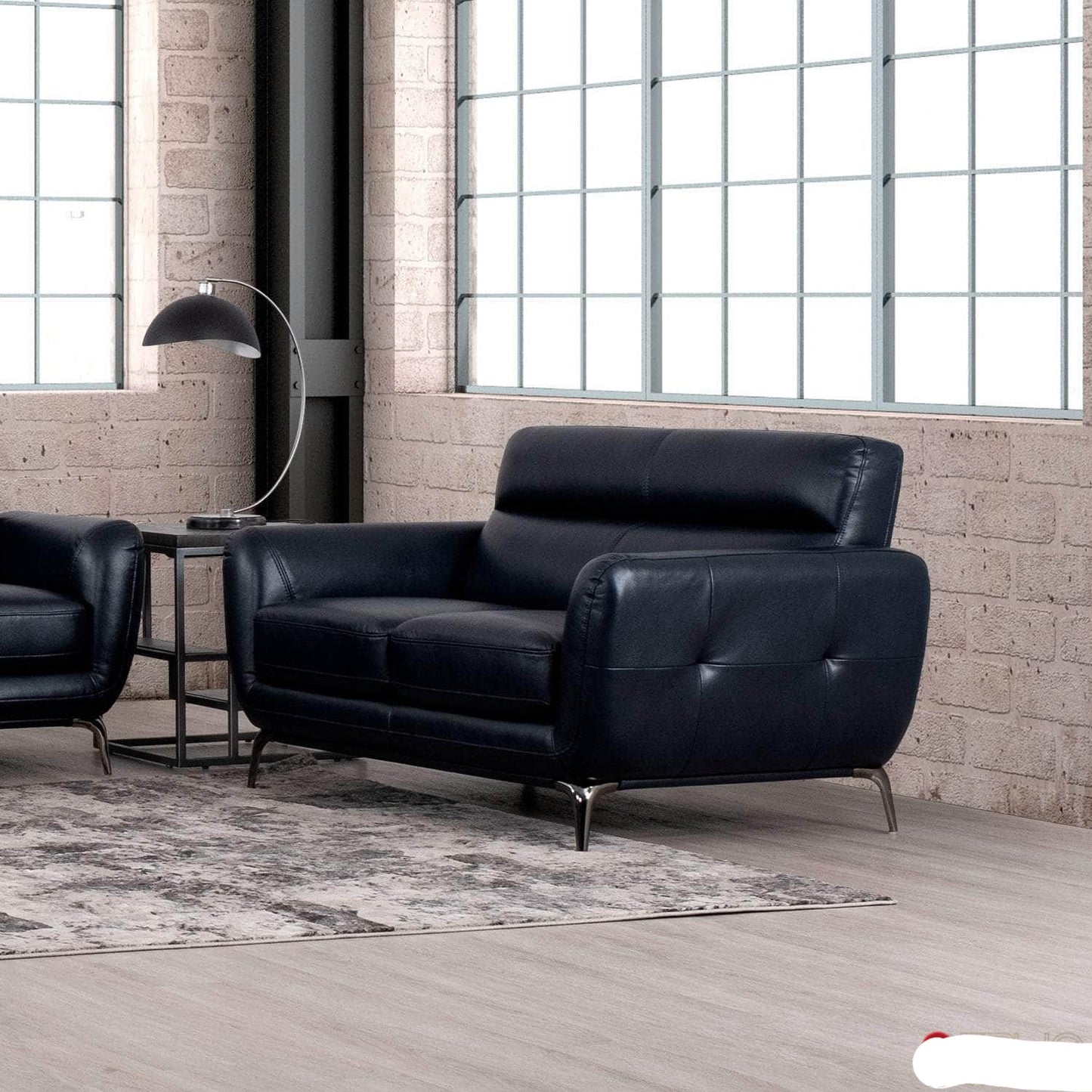 True Contemporary Loveseat William Tufted Faux Leather Loveseat - Available in 2 Colours