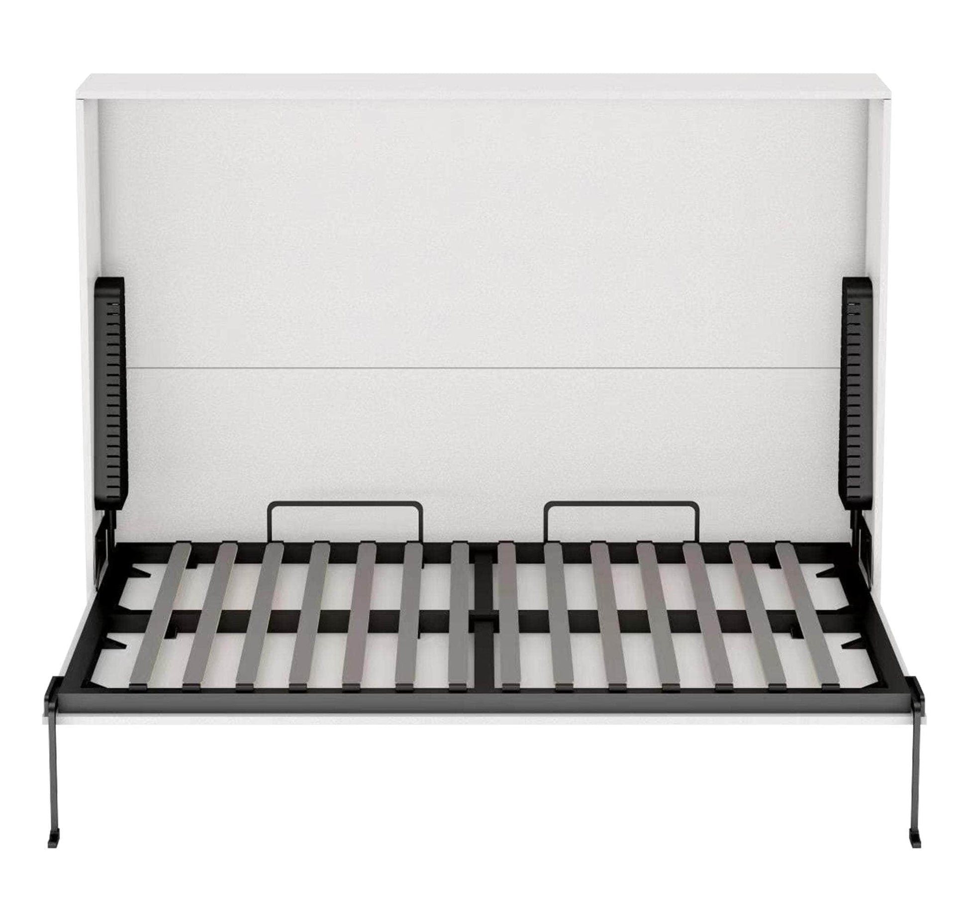 True Contemporary Murphy Wall Bed Heidi II White Horizontal Murphy Wall Pull Down Bed - Available in 3 Sizes