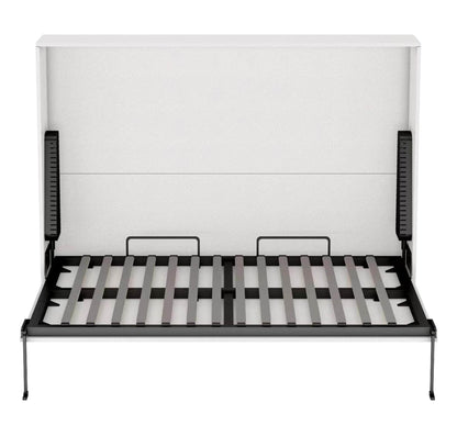 True Contemporary Murphy Wall Bed Heidi II White Horizontal Murphy Wall Pull Down Bed - Available in 3 Sizes